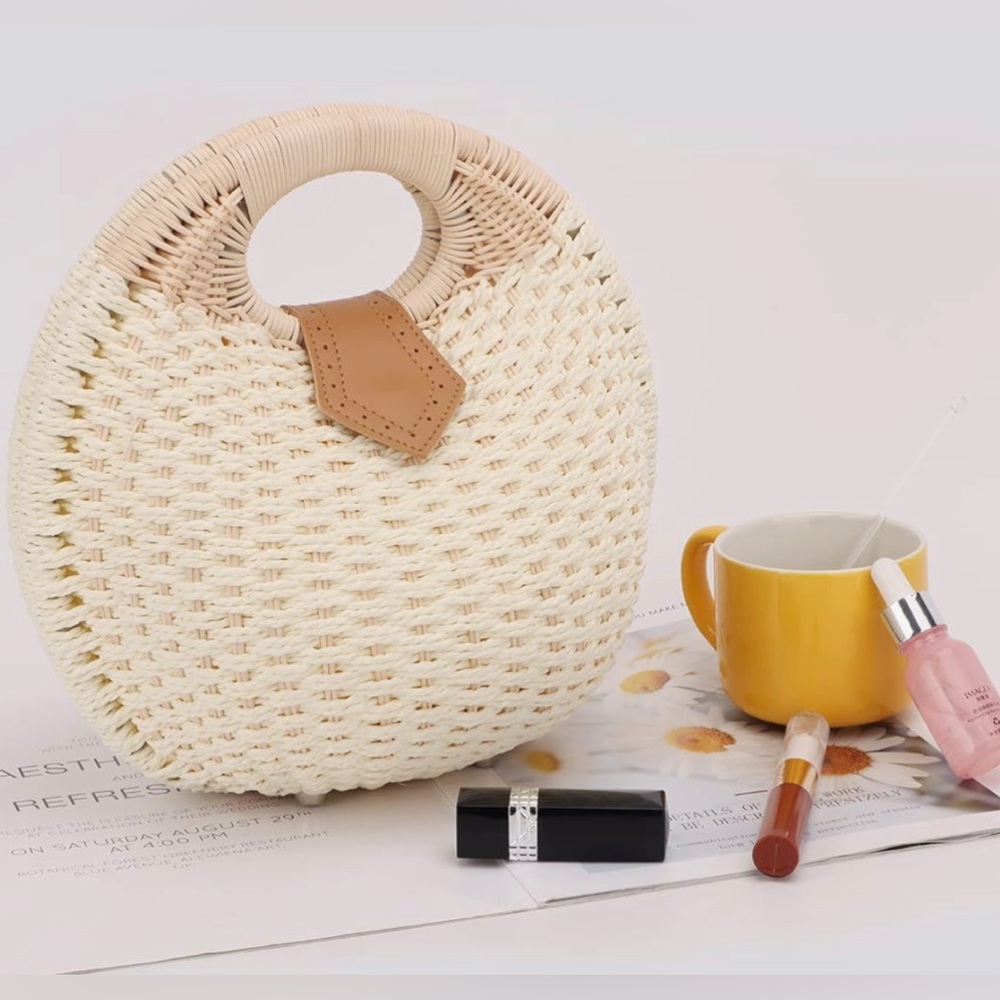 COPY - NWT Straw Purses for Women Summer Beach Rattan Tote Bag Round